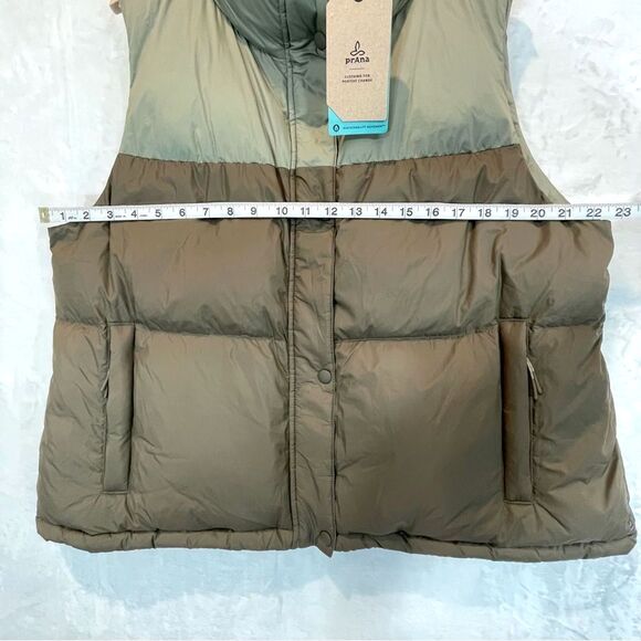 Prana Vest Puffer Contrast 2 Tone Insulated Snap Outdoor Hellebore XL - Picture 12 of 13